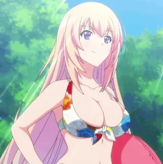 💈 a9c204f6 Аниме, Девушка, Бикини, Лето, Пляж, Милая telegram sticker