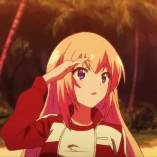 💈 b704cd1b Аниме, Девушка, Приветствие, Мультфильм, Персонаж, Иллюстрация telegram sticker