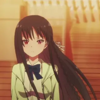 💈 ba2a855c аниме, девушка, длинные волосы, школьная форма telegram sticker