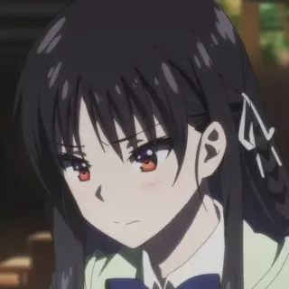 💈 dc8bfaee Аниме, Девушка, Серьезная, Милая, Школьная форма, Портрет, Аниме девушка telegram sticker