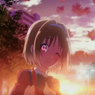 💈 f25c97f8 Аниме, Девушка, Кавай, Милый, Подмигивание telegram sticker