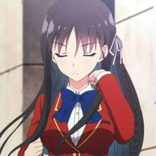 💈 fe2c805f Suzune Horikita Classroom of the Elite Аниме, Персонаж, Сузуне Хорикита, Школьная форма, Classroom of the Elite telegram sticker