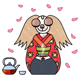 😌 d0ebbff1 cachorro, quimono, cerimônia do chá, asiático, tradicional, cultura telegram sticker