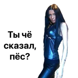 😡 8958aa86 Ты чё сказал, пёс? frau, russisch, beleidigend, schimpfwort telegram sticker