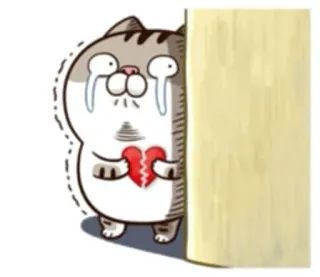 💔 730b0124 猫, 悲しい, 泣く, 失恋, 漫画, 動物, 絵文字, ステッカー telegram sticker