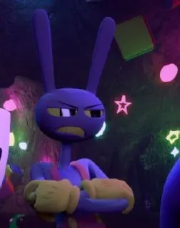 😁 9b08536b Kartun, Ungu, Karakter, Kelinci, Marah, Animasi telegram sticker