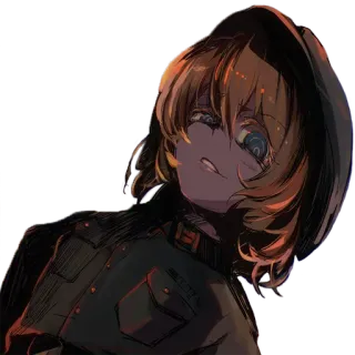😁 a4541424 Tanya Degurechaff Youjo Senki (Saga of Tanya the Evil) Anime, Militar, Personagem, Garota, Uniforme, Fantasia whatsapp sticker