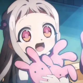 🥯 da91670f 动漫, 角色, 可爱, 女孩, 兔子, 粉色 telegram sticker