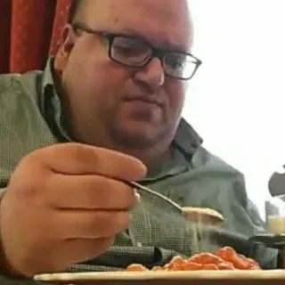 🍝 1118669c man, eating, food, meal, portrait, lunch telegram sticker