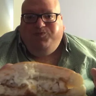 🥚 4d64a2da man, sandwich, food, portrait, glasses telegram sticker