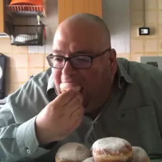 🍔 99fb66d4 man, eating, donut, food, dessert, pastry, sweet, sugar telegram sticker