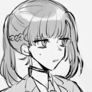 😒 045cd66c Аниме, Манга, Девушка, Женщина, Рисунок, Эскиз, Портрет telegram sticker