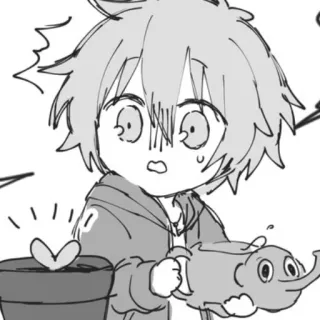 😧 1537497b аниме, мультфильм, растение, испуганный telegram sticker