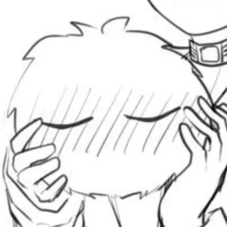 😌 29ca1020 Мультфильм, Рисунок, Эскиз, Объятие, Аниме, Манга, Нежность telegram sticker