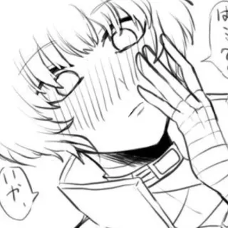 😳 2c2a3b72 はに？、や Аниме, Манга, Милый, Румянец, Смущенный, Выражение telegram sticker