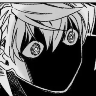 ☠ 2c45dd19 Манга, Аниме, В шоке, Страх, Черно-белое, Глаза telegram sticker