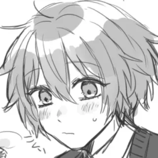 😷 3a80e4b1 Аниме, Манга, Искусство, Эскиз, Румянец, Милый, Парень telegram sticker