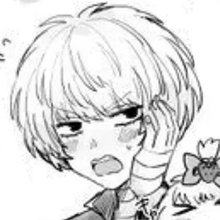 😒 3c6253f7 Аниме, Манга, Эскиз, Портрет, Мультфильм, Искусство telegram sticker