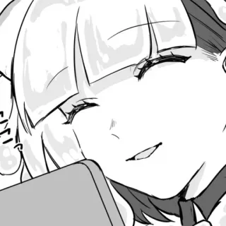 😊 50f9ab0d フッ Аниме, Манга, Девушка, Мило, Улыбка telegram sticker