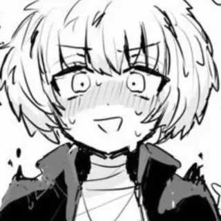 😳 60db4f10 Аниме, Манга, Мультфильм, Рисунок, Портрет, Эскиз telegram sticker