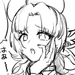 🍰 7b3d8861 はぁ… Аниме, Манга, Мультфильм, Эскиз, Портрет, Персонаж telegram sticker