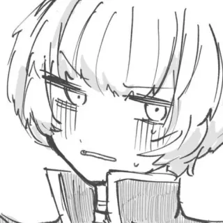 😒 bb81fa4f Аниме, Манга, Эскиз, Рисунок, Мультфильм, Персонаж, Комикс telegram sticker