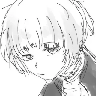 😒 d9195ebe Аниме, Персонаж, Искусство, Эскиз, Портрет, Манга telegram sticker