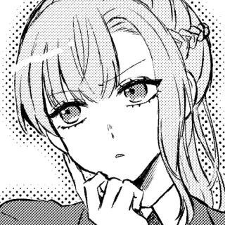 😕 de0db5d0 Аниме, Манга, Девушка, Портрет, Иллюстрация telegram sticker