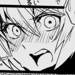 😠 f45ba124 Манга, Аниме, В шоке, Крупный план, Монохромный telegram sticker