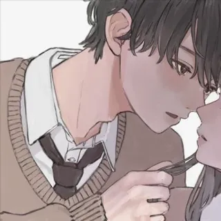 🍁 04a6a0f9 Anime, Chico, Chica, Pareja, Amor, Romance, Dibujos animados, Arte whatsapp sticker