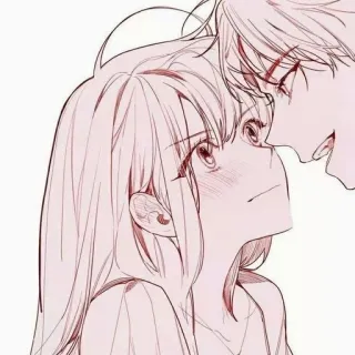 🍁 283b0b60 Anime, Pareja, Amor, Romance, Relación, Dibujos animados, Abrazo, Afecto whatsapp sticker