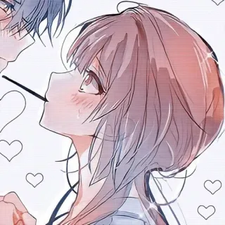 🍁 56b7d99b Anime, Amor, Pareja, Chupete, Corazones, Romance whatsapp sticker