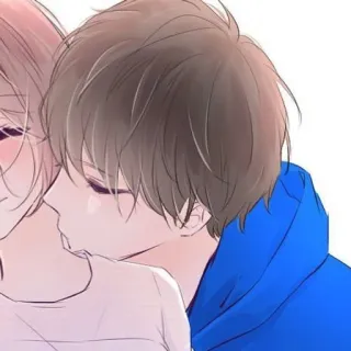 🍁 6142120a pareja, anime, amor, dibujos animados, romance whatsapp sticker