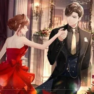 🍁 b39d0e78 baile de salón, pareja, romance, etiqueta, vestido, hombre, mujer whatsapp sticker