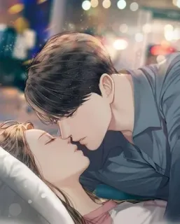 🍁 de07d9ec beso, amor, pareja, romance, arte, afecto whatsapp sticker