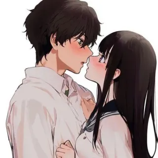 🍁 e5d123bc Anime, Pareja, Romance, Uniforme escolar, Beso, Amor whatsapp sticker