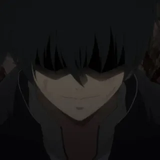 ♠️ 3d570487 อนิเมะ, มืด, ยิ้ม, เงา, จริงจัง whatsapp sticker