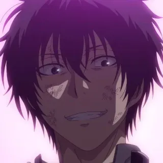 ♠️ 474a1ad9 อนิเมะ, ยิ้ม, ยิ้มเยาะ, ผู้ชาย, แผลเป็น whatsapp sticker