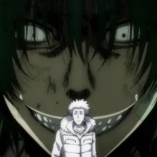 ♠️ a5556094 อนิเมะ, น่าขนลุก, น่ากลัว, ยิ้ม, ตัวละคร whatsapp sticker