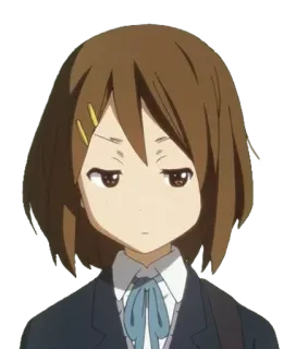 😒 070cabd9 Yui Hirasawa K-On! Anime, K-On, Yui Hirasawa, Mignon, Fille, Uniforme scolaire telegram sticker