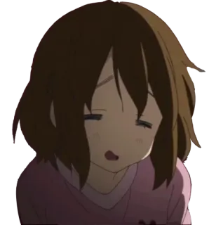 😏 08b81ad2 Yui Hirasawa K-On! animé, K-On, Yui Hirasawa, fatigué(e), endormi(e), mignon(ne), fille telegram sticker