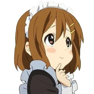 🤔 20ce2d27 Yui Hirasawa K-On! Anime, Fille, Mignon, メイド (Maid), K-On telegram sticker