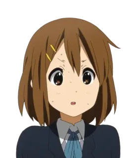 😅 47295b21 Yui Hirasawa K-On! Anime, K-On!, Yui Hirasawa, mignon, Dessin animé telegram sticker