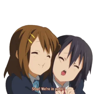 ❤ 15b353f5 Stop! We're in public! Anime, Amigos, Público, Fofo telegram sticker