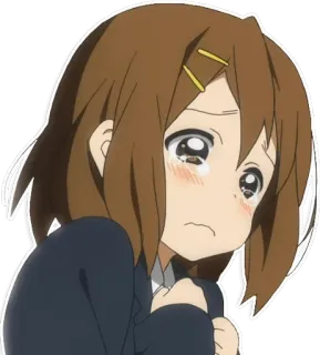 😢 85037c78 Yui Hirasawa K-On! anime, K-On!, Yui Hirasawa, chorando, triste, lágrimas telegram sticker