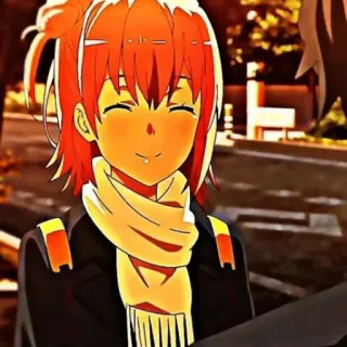 🖇 bef46986 anime, girl, scarf, cartoon telegram sticker