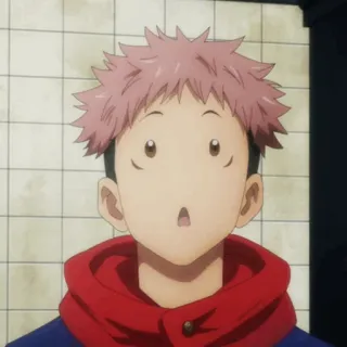 🎱 0bcf3a09 Yuji Itadori Jujutsu Kaisen Anime, Manga, Sorcier, Shonen, Sweat à capuche rouge, Itadori whatsapp sticker