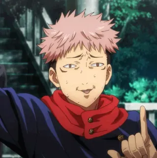 💥 1d1d34d6 Yuji Itadori Jujutsu Kaisen Anime, Doigt d'honneur, Offensant, Étudiant, Jurons whatsapp sticker