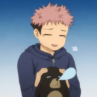 🎱 d0d3bfd2 Yuji Itadori Jujutsu Kaisen Anime, Personnage, Mignon, Détendu whatsapp sticker