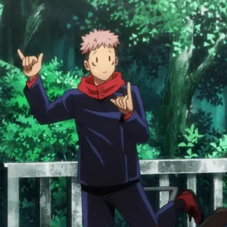 💥 e9fcde84 Yuji Itadori Jujutsu Kaisen Anime, Personnage, Fête, Pose, Saut, Joyeux whatsapp sticker